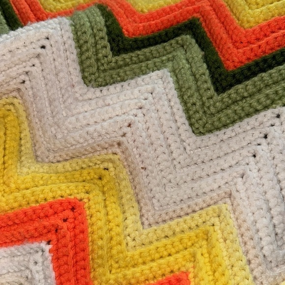 Crochet‎ knit blanket vintage handmade throw - Picture 3 of 3